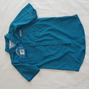 Columbia Boy's Teal/Blue Button Down Shirt